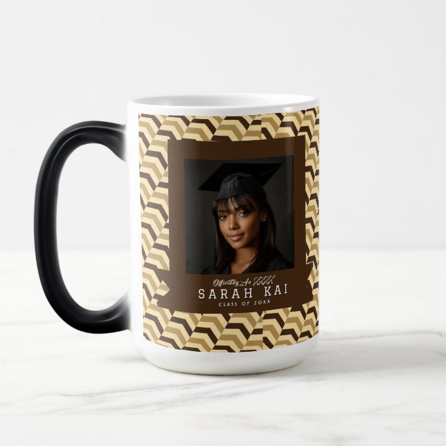 Caneca Mágica Presente de Foto com Impressão Abstrata Clássica (Esquerda)