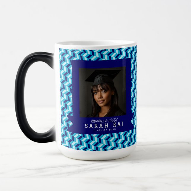 Caneca Mágica Presente de Foto com Impressão Geométrica Ousada (Esquerda)