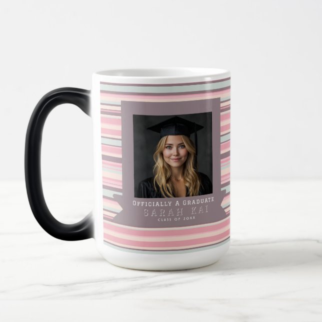 Caneca Mágica Presente de Graduação para Mulher com Padrão de Fa (Esquerda)