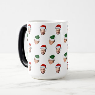 Caneca Mágica Presente de Natal de Santa Hat Personalizado Face 