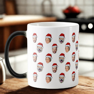 Caneca Mágica Presente de Natal de Santa Hat Personalizado Face 