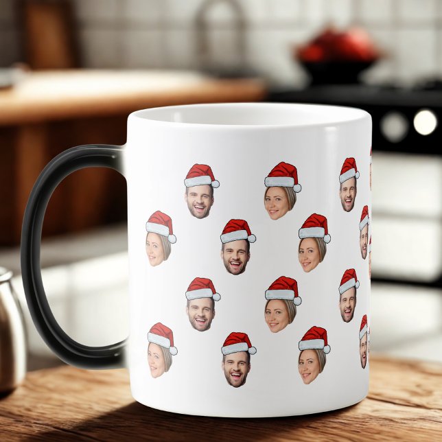 Caneca Mágica Presente de Natal de Santa Hat Personalizado Face  (Criador carregado)