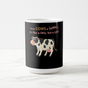 Caneca Mágica Presente de Vaca  Eu Adoro Vacas Um Pouco