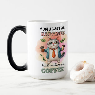 Caneca Mágica Presente engraçado para amantes de gatos: dinheiro