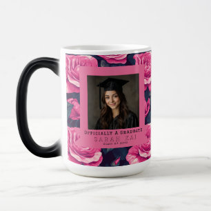 Caneca Mágica Presente Floral de Rosa Colorida Para Graduado