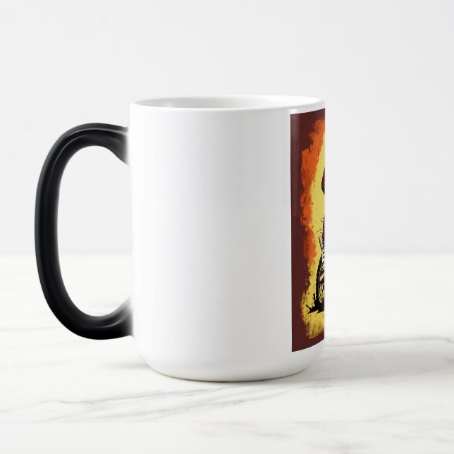 Caneca Mágica presente ideal para amantes de motocicletas. (Esquerda)