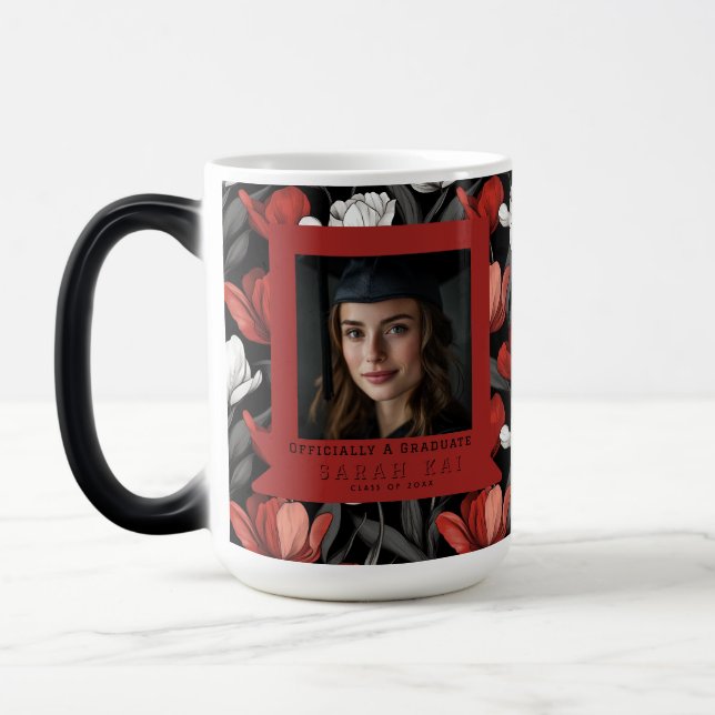 Caneca Mágica Presente Ousado com Padrão de Tulipa para Graduado (Esquerda)