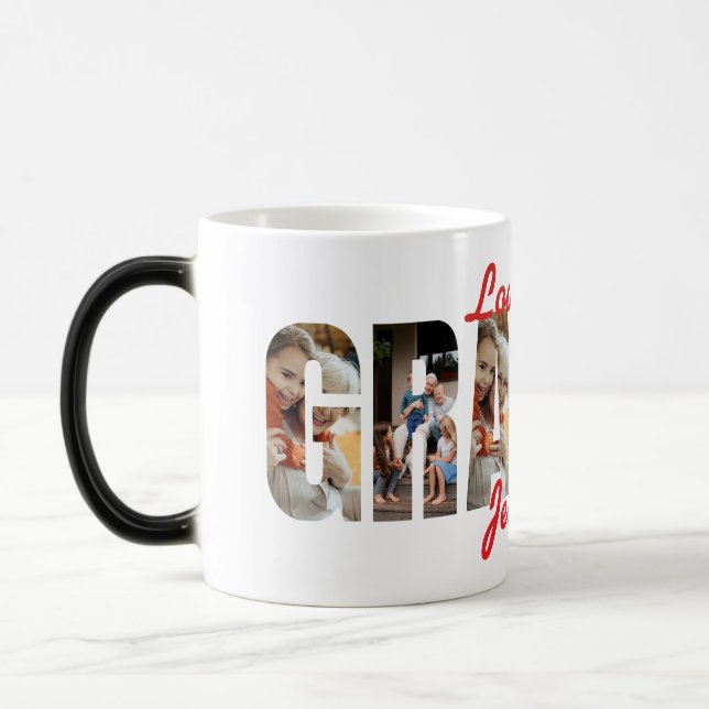 Caneca Mágica Presente Personalizado de Amor GRAMMY com Foto (Esquerda)