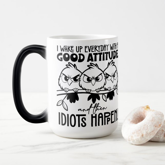 Caneca Mágica Presentes de Citação de Pássaro Engraçado para Idi (Com Donut)