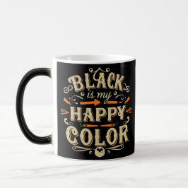 Caneca Mágica "Preto é minha cor feliz" Tipografia