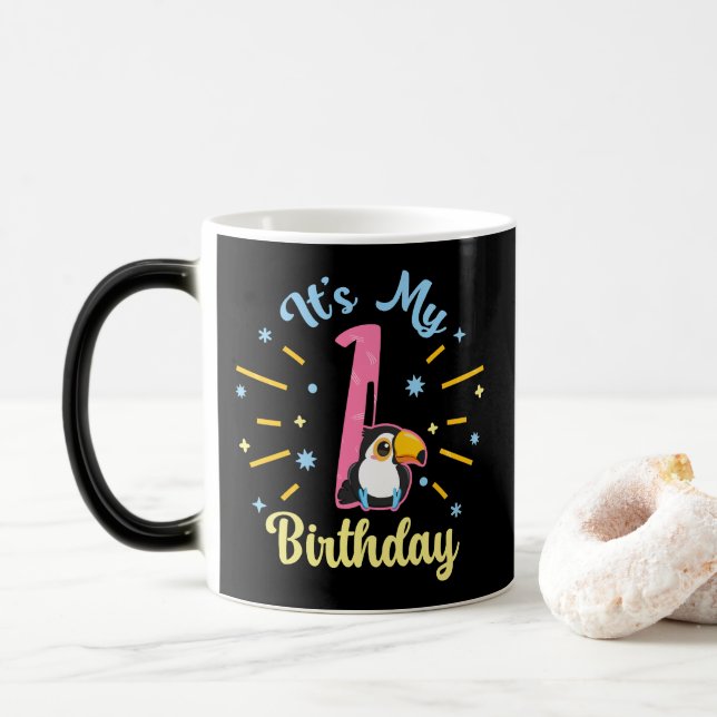 Caneca Mágica Primeiro aniversario Toque Bonito De Nascimento De (Com Donut)