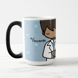 Caneca Mágica Primeiro nome adorável do azul do menino do