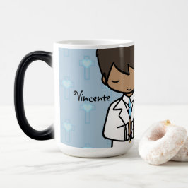 Caneca Mágica Primeiro nome adorável do azul do menino do
