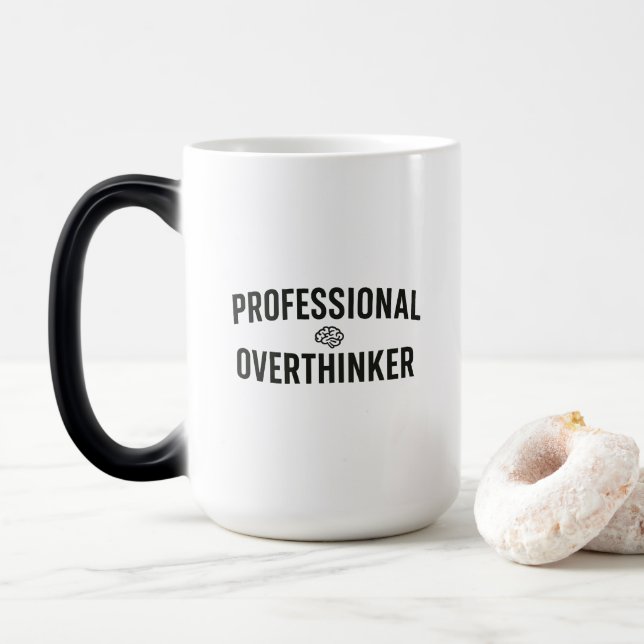 Caneca Mágica Professional Overthinker - Funny Design (Com Donut)