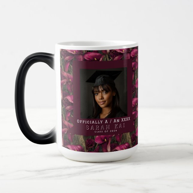 Caneca Mágica Professor Certificado de Lírios de Calla Únicos (Esquerda)