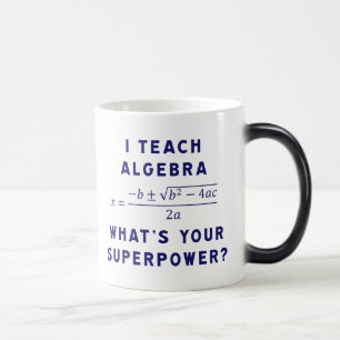 Caneca Mágica Professor de Álgebra Engraçado Qual é Seu Superpod