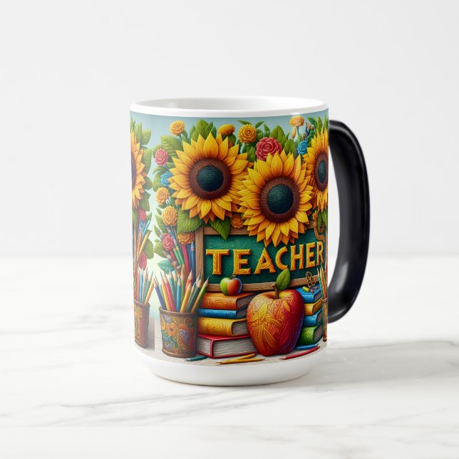 Caneca Mágica Professor Girassol (Frente Esquerda)