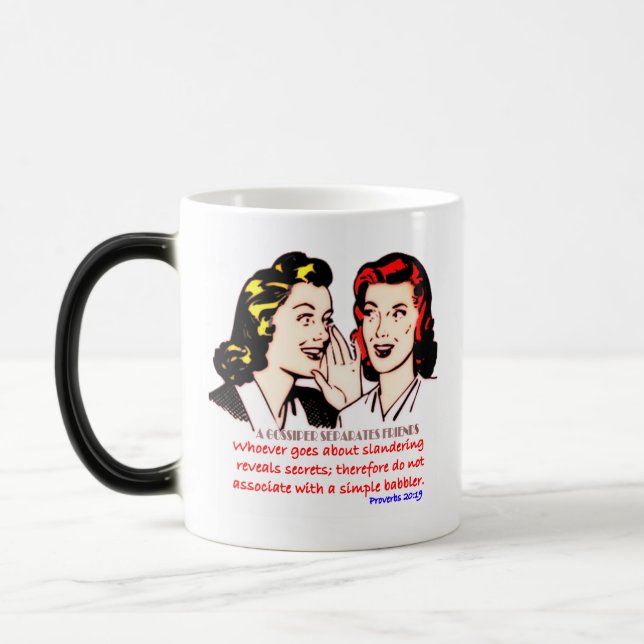 Caneca Mágica Provérbios 20:19- Um Gossiper Separa Amigos (Esquerda)