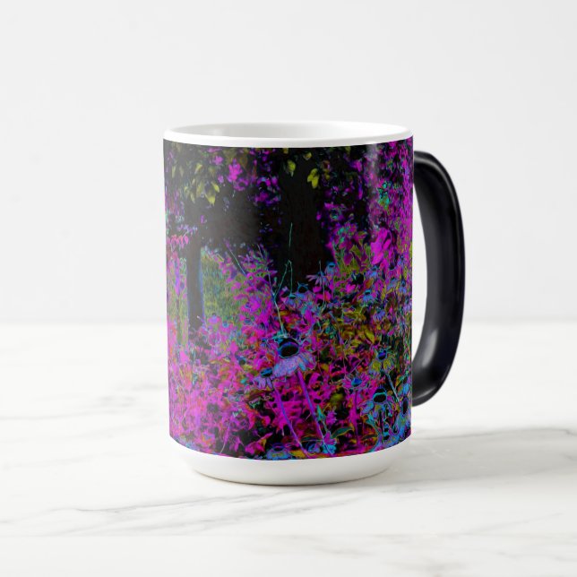 Caneca Mágica Psicodélico, Rosa Quente e Jardim Negro (Frente Esquerda)