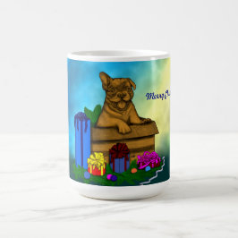 Caneca Mágica Puppy em uma caixa, Merry Xmas