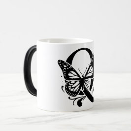 Caneca Mágica Q Alphabet black butterfly