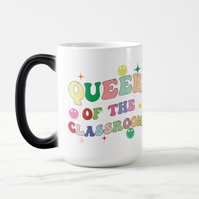 Caneca Mágica Queen of the classroom, mug for teacher,custom mug (Esquerda)