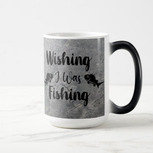 Caneca Mágica Queria estar pescando uma citação engraçada