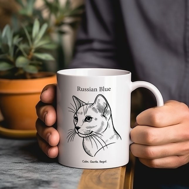 Caneca Mágica Raça de Gato Azul Russa (Criador carregado)