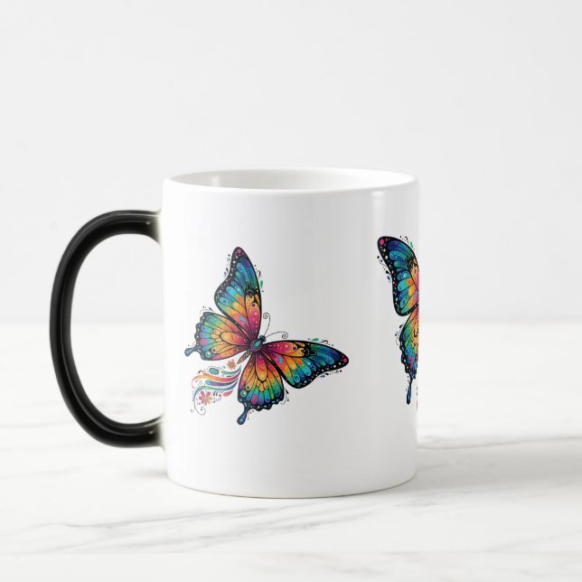 Caneca Mágica Rainbow Butterfly Color Morphing Mug (Esquerda)