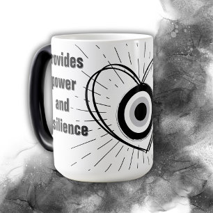 Caneca Mágica Raios, Coração, monograma de proteção dos olhos Ma