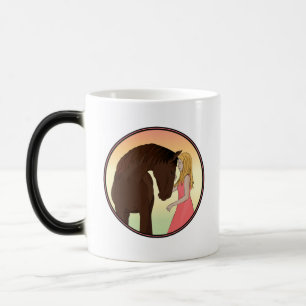 Caneca Mágica Rapariga e Cavalo Equestre
