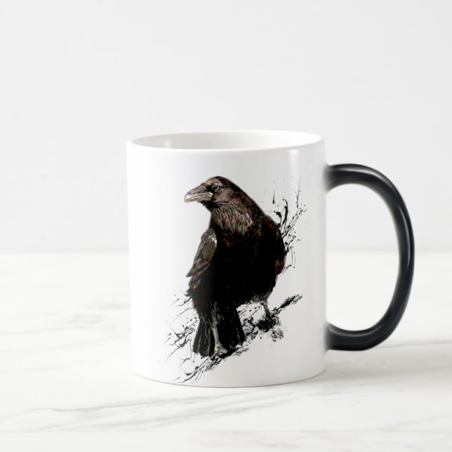 Caneca Mágica Raven Bird Graphic Art Willife Animal Art (Direita)