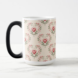 Caneca Mágica Red Hearts Cream Morphing Mug
