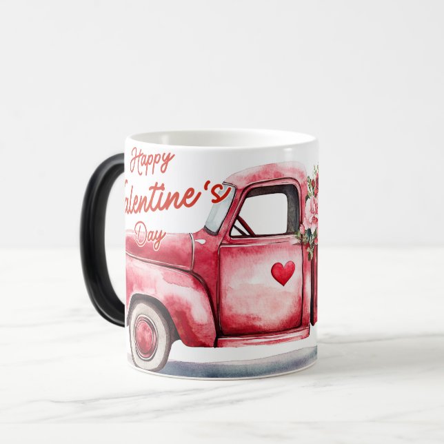 Caneca Mágica Red Truck Valentines (Frente Esquerda)