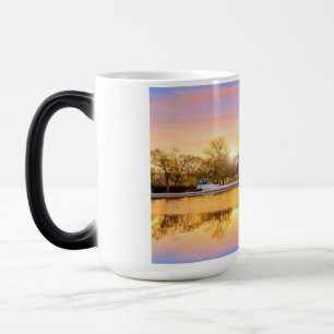 Caneca Mágica Reflexo do pôr do sol no edifício do Capitólio dos