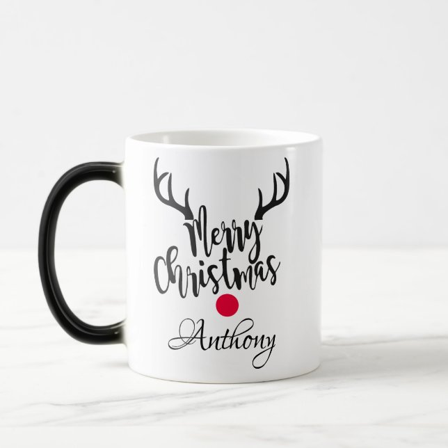 Caneca Mágica renas personalizadas - natal alegre (Esquerda)
