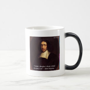 Caneca Mágica Rene Descartes Eu Penso, Logo Existo Citação