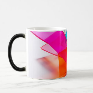 Caneca Mágica Retângulos translúcidos abstratos neon vibrantes e
