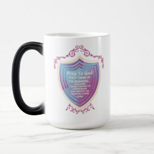 Caneca Mágica Reze A Deus Design Azul Morph Mug