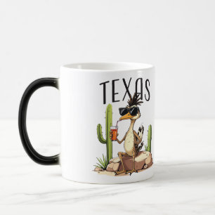 Caneca Mágica Roadrunner do Texas bebendo uma bebida