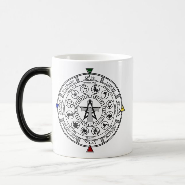 Caneca Mágica Roda dos Runes de Sabbats do zodíaco do ano (Esquerda)