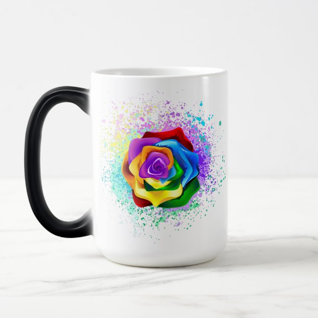 Caneca Mágica Rosa de arco-íris colorido (Esquerda)