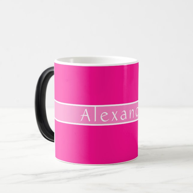 Caneca Mágica Rosa Quente Personalizado (Frente Esquerda)