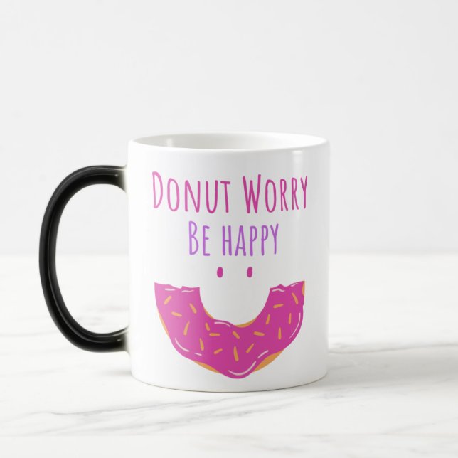 Caneca Mágica Rosquinha Kawaii Cute Preocupada Seja Rosquinha Fe (Esquerda)