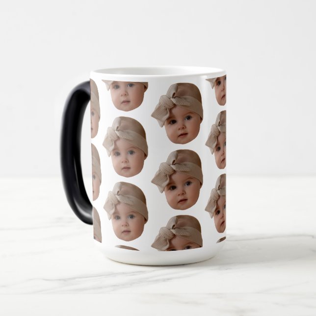 Caneca Mágica Rosto Personalizado Moderno Rosto Foto Engraçado r (Frente Esquerda)