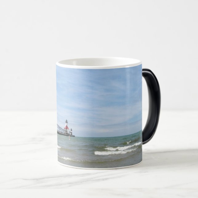 Caneca Mágica Rua Joseph Michigan Lighthouse Mug (Frente Esquerda)