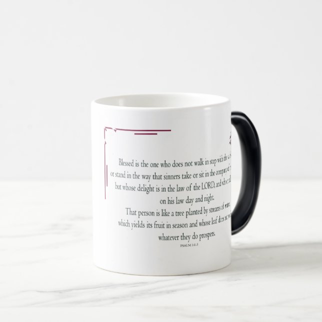 Caneca Mágica Salm 1 Art - Abençoado, Direito, com Design Floral (Frente Esquerda)