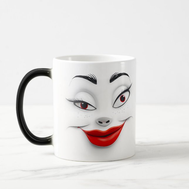 Caneca Mágica Sarcastic Women Face with Red Lips (Esquerda)