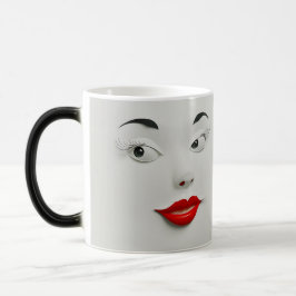 Caneca Mágica Sarcastic Women Face with Red Lips