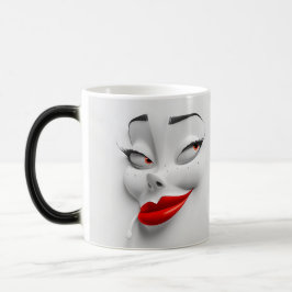 Caneca Mágica Sarcastic Women Face with Red Lips